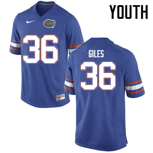 Youth Florida Gators #36 Eddie Giles College Football Jerseys Sale-Blue